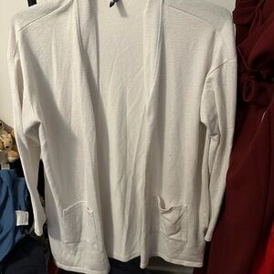 White Open Front Cardigan